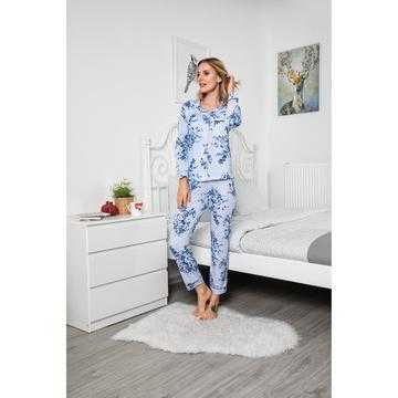 Pijama dama, bumbac, albastra