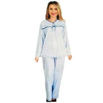 Pijama dama marimi mari, bumbac, albastra